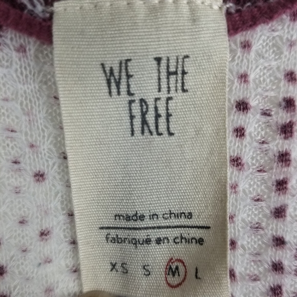 Free People Flare Sleeve Top Waffle Knit Oversized Washed Purple Size Medium - Picture 5 of 6